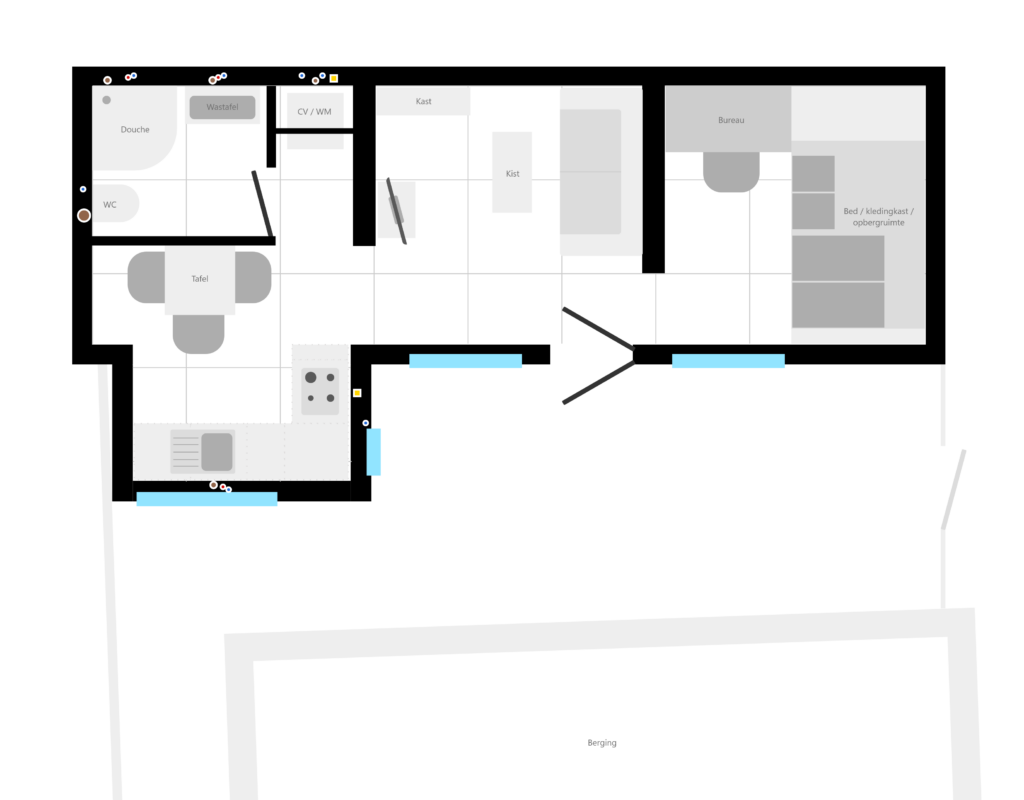 Plattegrond Tiny House van 3 paardenstallen